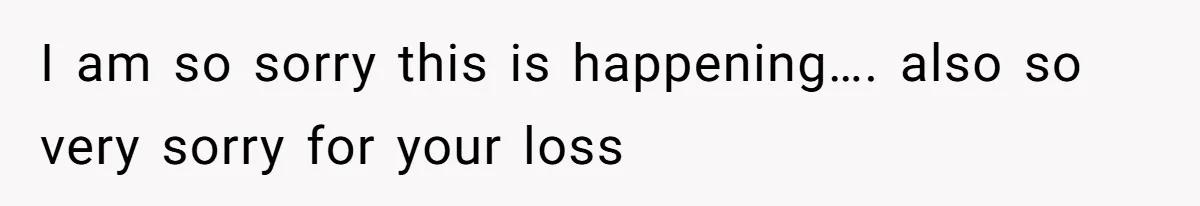 I am so sorry this is happening…. also so very sorry for your loss