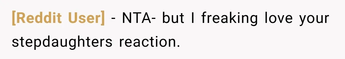 [Reddit User] − NTA- but I freaking love your stepdaughters reaction.