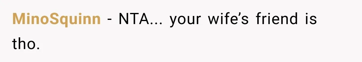 MinoSquinn − NTA... your wife’s friend is tho.