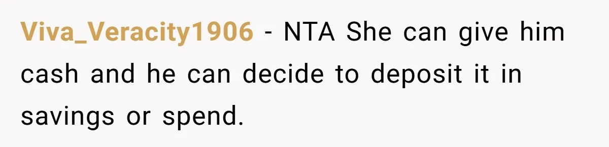 Grandmother Demands Photo Of Teen Birth Certificate To Open A Suspicious Bank Account Viva_Veracity1906 − NTA She can give him cash and he can decide to deposit it in savings or spend.