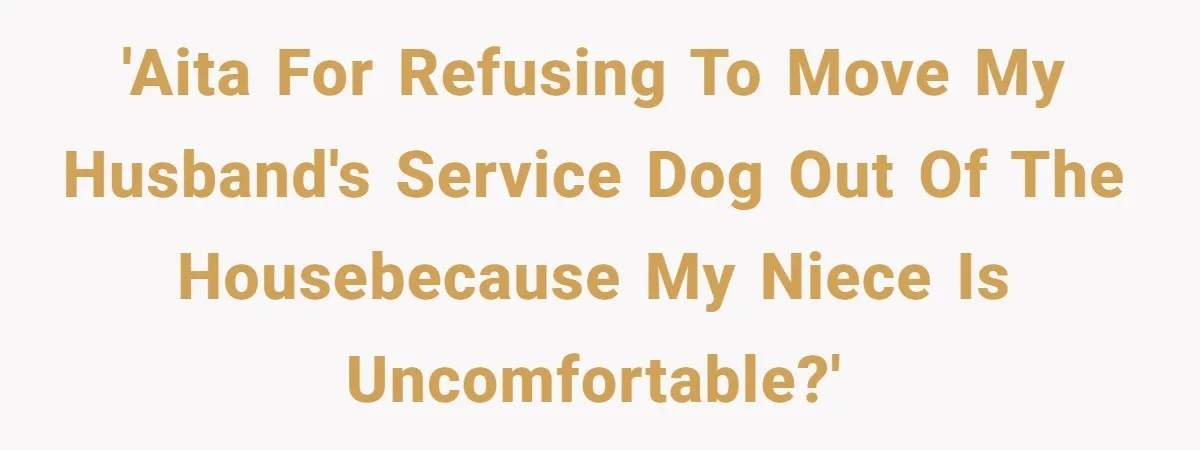 'AITA for refusing to move my husband's service dog out of the housebecause my niece is uncomfortable?'