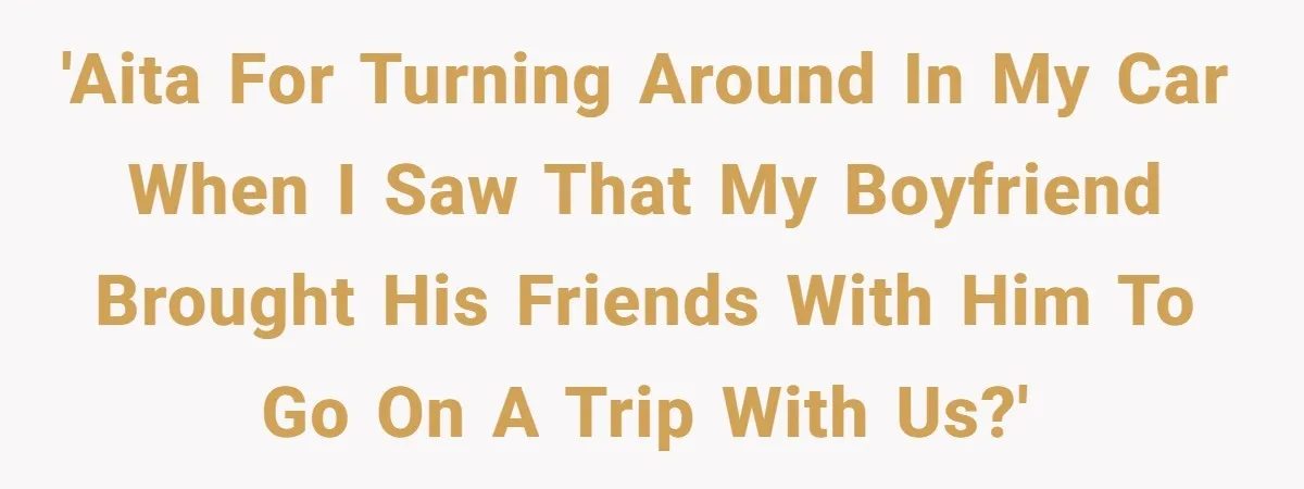 'AITA for turning around in my car when I saw that my boyfriend brought his friends with him to go on a trip with us?'