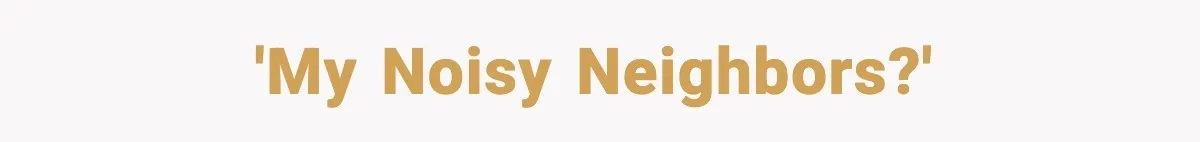 'My Noisy Neighbors?'