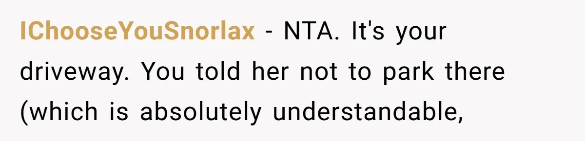 Man Tows His Neighbor's Car After She Parks In His Driveway Without Permission IChooseYouSnorlax − NTA. It's your driveway. You told her not to park there (which is absolutely understandable,