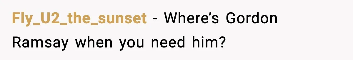 Fly_U2_the_sunset - Where’s Gordon Ramsay when you need him?