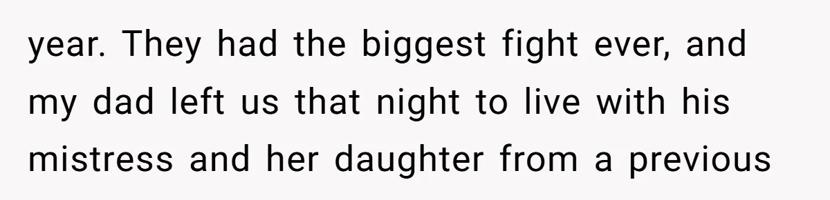 18-Year-Old Tells Absent Father the Brutal Truth After Years of Neglect year. They had the biggest fight ever, and my dad left us that night to live with his mistress and her daughter from a previous