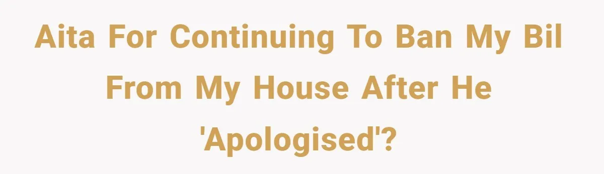 AITA for continuing to ban my BIL from my house after he 'apologised'?