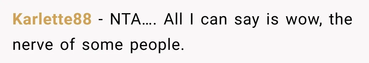 Karlette88 − NTA…. All I can say is wow, the nerve of some people.