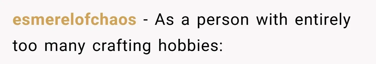 Study Time Turned into Craft Time as an Aunt Steamrolls a Student’s Simple Request esmerelofchaos − As a person with entirely too many crafting hobbies: