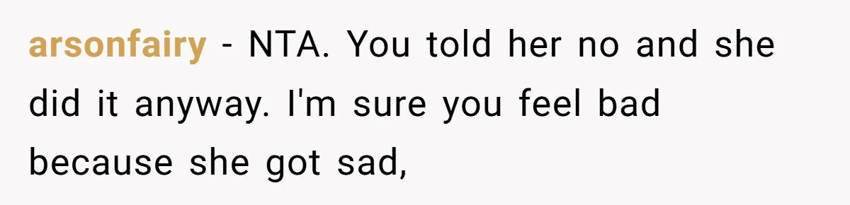 Study Time Turned into Craft Time as an Aunt Steamrolls a Student’s Simple Request arsonfairy − NTA. You told her no and she did it anyway. I'm sure you feel bad because she got sad,