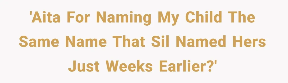 'AITA for naming my child the same name that SIL named hers just weeks earlier?'