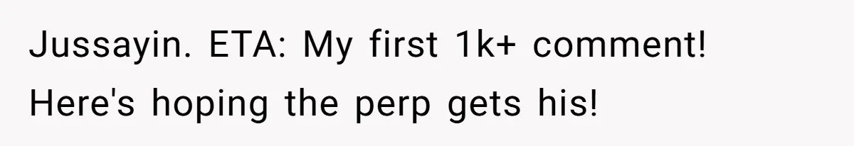 Jussayin. ETA: My first 1k+ comment! Here's hoping the perp gets his!