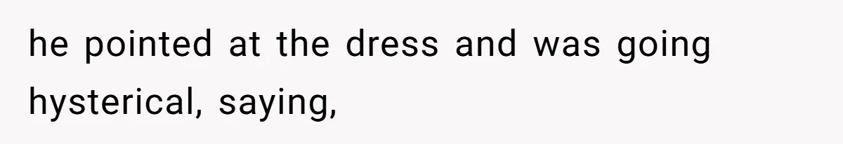 he pointed at the dress and was going hysterical, saying,