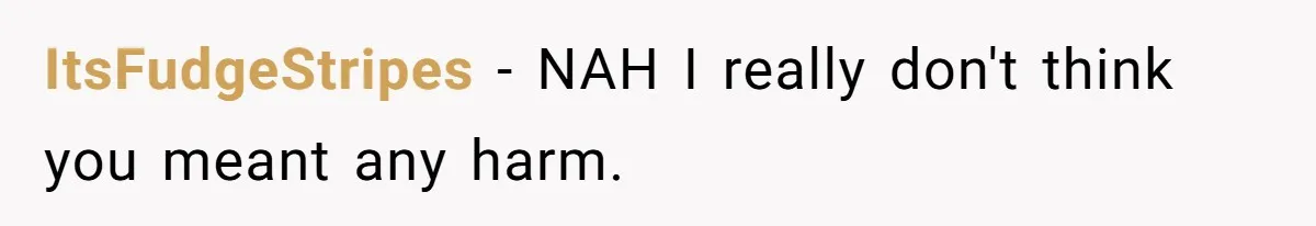 ItsFudgeStripes − NAH I really don't think you meant any harm.