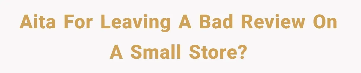 AITA for leaving a bad review on a small store?