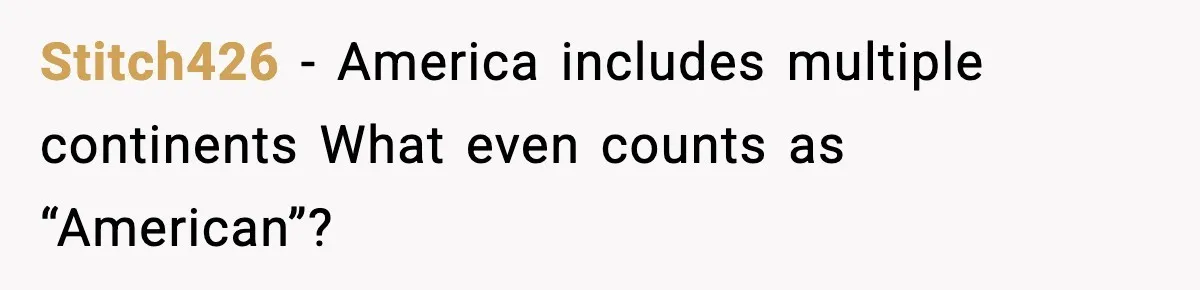 Woman Demands “American” Agent, Gets Trapped In Endless Call Loop Stitch426 - America includes multiple continents What even counts as “American”?