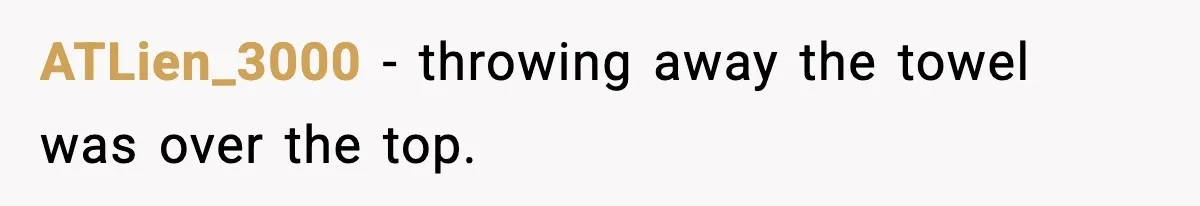 ATLien_3000 - throwing away the towel was over the top.