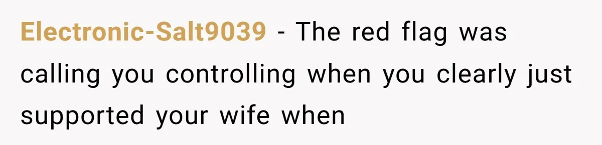 Electronic-Salt9039 − The red flag was calling you controlling when you clearly just supported your wife when