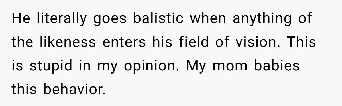 A Makeup Battle: Teen Sister Refuses to Censor Her New Eyeliner for Her Brother He literally goes balistic when anything of the likeness enters his field of vision. This is stupid in my opinion. My mom babies this behavior.
