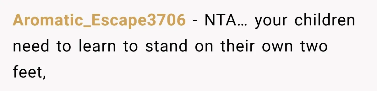 Man Refuses To Keep Funding Adult Kids After Years Of Overtime, Tells Wife To Get A Job Aromatic_Escape3706 − NTA… your children need to learn to stand on their own two feet,