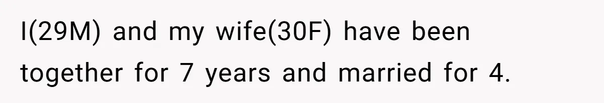 I(29M) and my wife(30F) have been together for 7 years and married for 4.