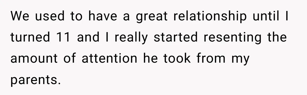 Teen Admits He Bullied His Disabled Brother For Years, Breaks Down After One Moment Changes Everything We used to have a great relationship until I turned 11 and I really started resenting the amount of attention he took from my parents.