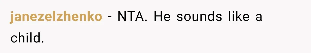 janezelzhenko − NTA. He sounds like a child.