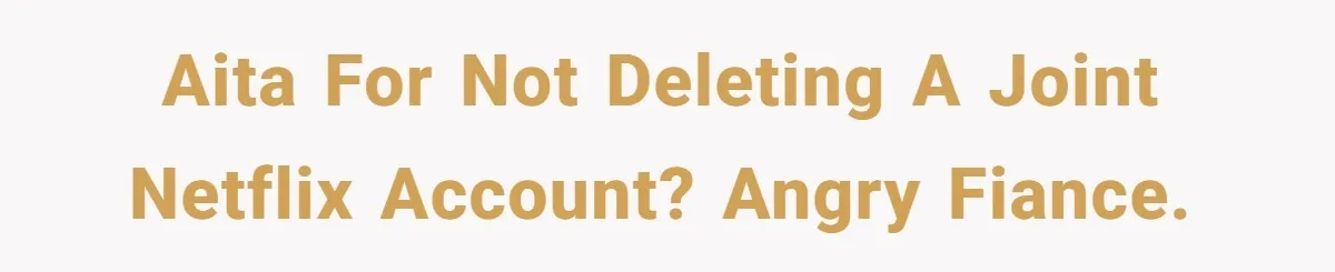 AITA for not deleting a joint Netflix account? Angry fiance.