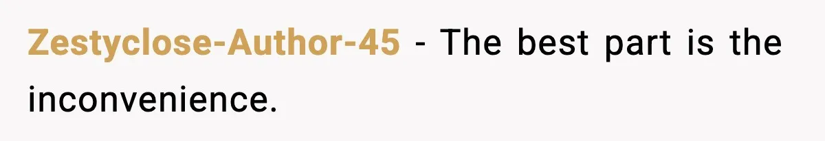 Zestyclose-Author-45 - The best part is the inconvenience.