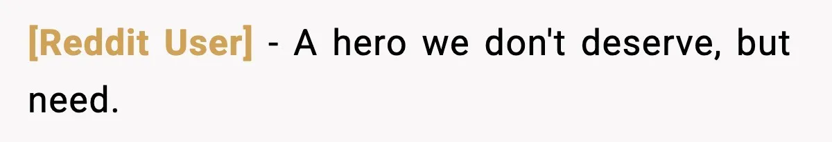 [Reddit User] - A hero we don't deserve, but need.