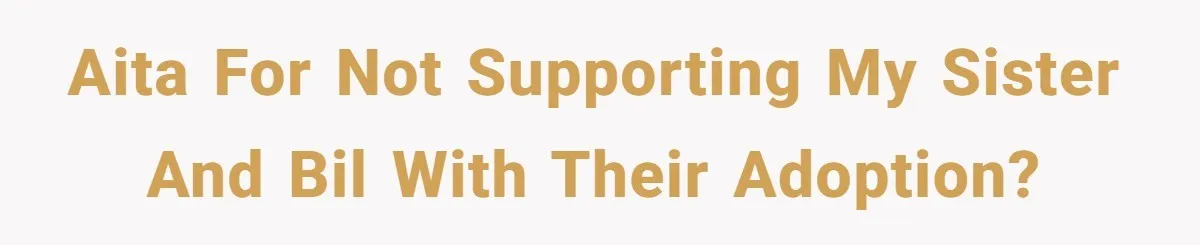 AITA for not supporting my sister and BIL with their adoption?
