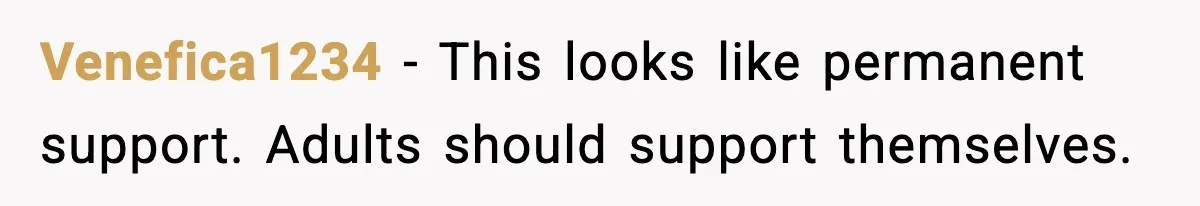 Man Refuses to Fund Brother, Calls Out Parents’ Double Standards Venefica1234 - This looks like permanent support. Adults should support themselves.
