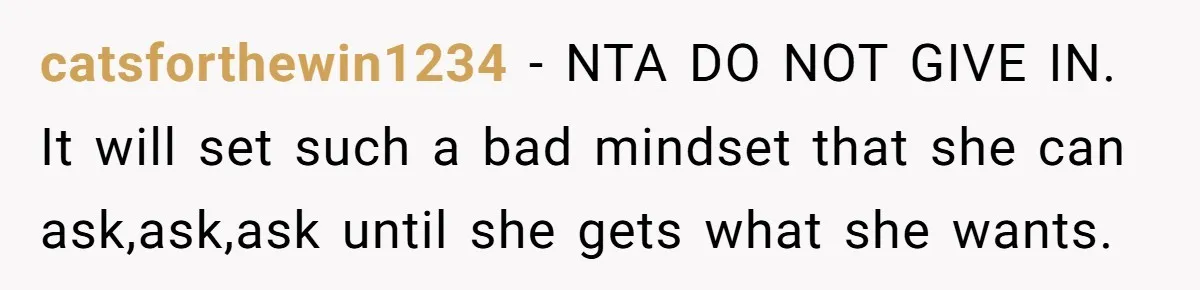 Daughter-in-Law Faces Backlash for Choosing Her Own Couch Over Her Mother-in-Law’s House catsforthewin1234 − NTA DO NOT GIVE IN. It will set such a bad mindset that she can ask,ask,ask until she gets what she wants.