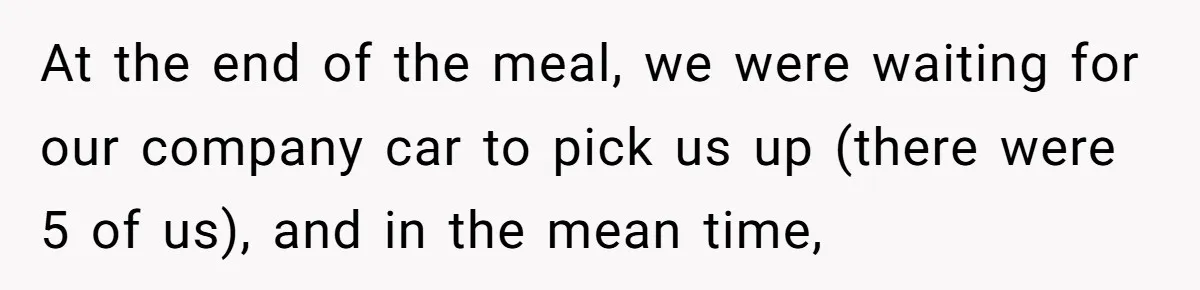 Daughter-in-Law Faces Backlash for Choosing Her Own Couch Over Her Mother-in-Law’s House At the end of the meal, we were waiting for our company car to pick us up (there were 5 of us), and in the mean time,