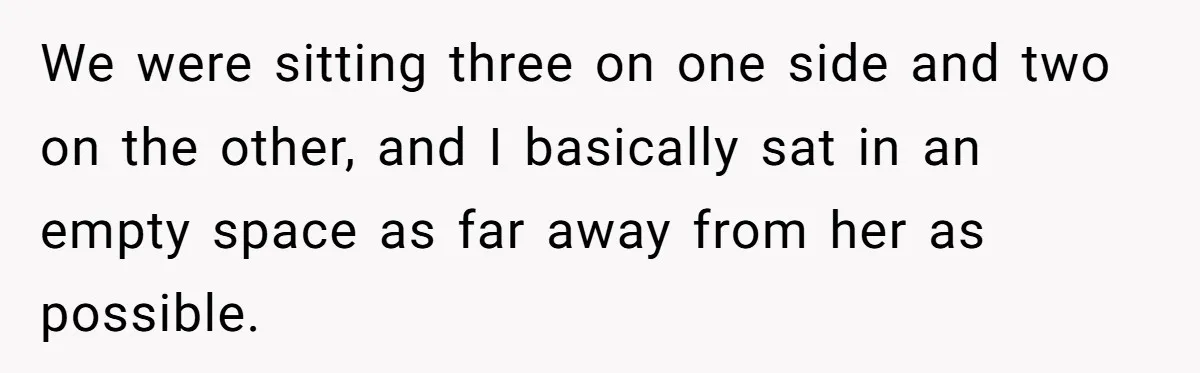 Daughter-in-Law Faces Backlash for Choosing Her Own Couch Over Her Mother-in-Law’s House We were sitting three on one side and two on the other, and I basically sat in an empty space as far away from her as possible.