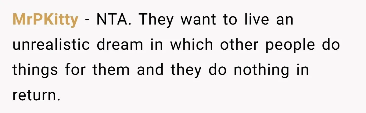 Mother Kicks Pregnant Teen Daughter Out After She Refuses To Follow Household Rules MrPKitty − NTA. They want to live an unrealistic dream in which other people do things for them and they do nothing in return.