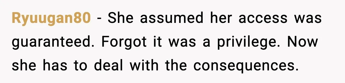 Ryuugan80 - She assumed her access was guaranteed. Forgot it was a privilege. Now she has to deal with the consequences.