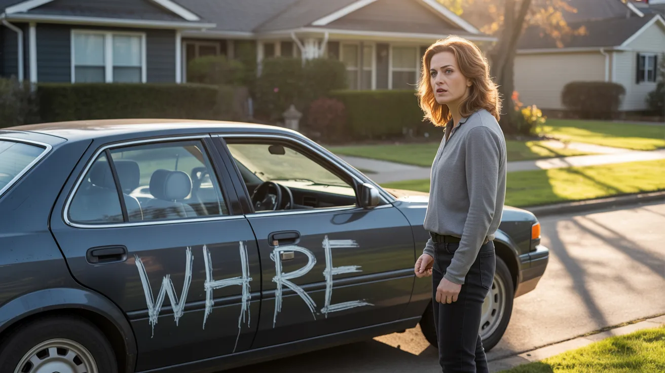 Woman Calls Police On Neighbor After Her Car Is Keyed Over Her Writing