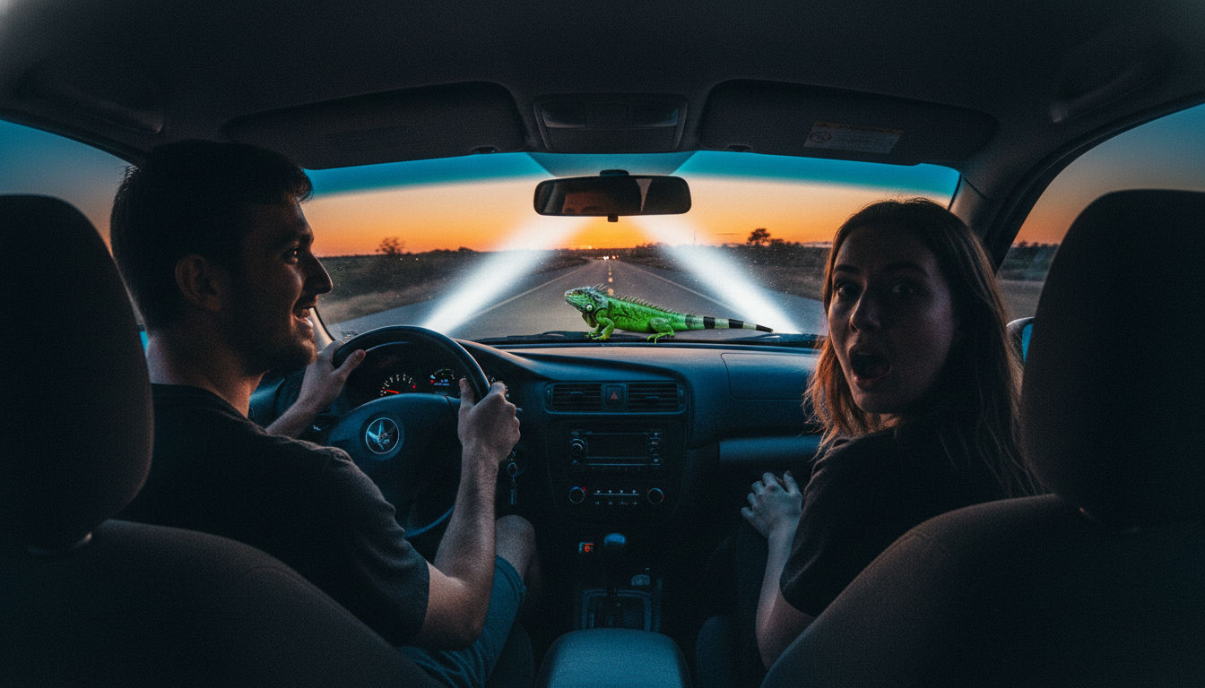 Woman Rejects Her Date For Laughing About Running Over A Confusion Iguana On The Way Home