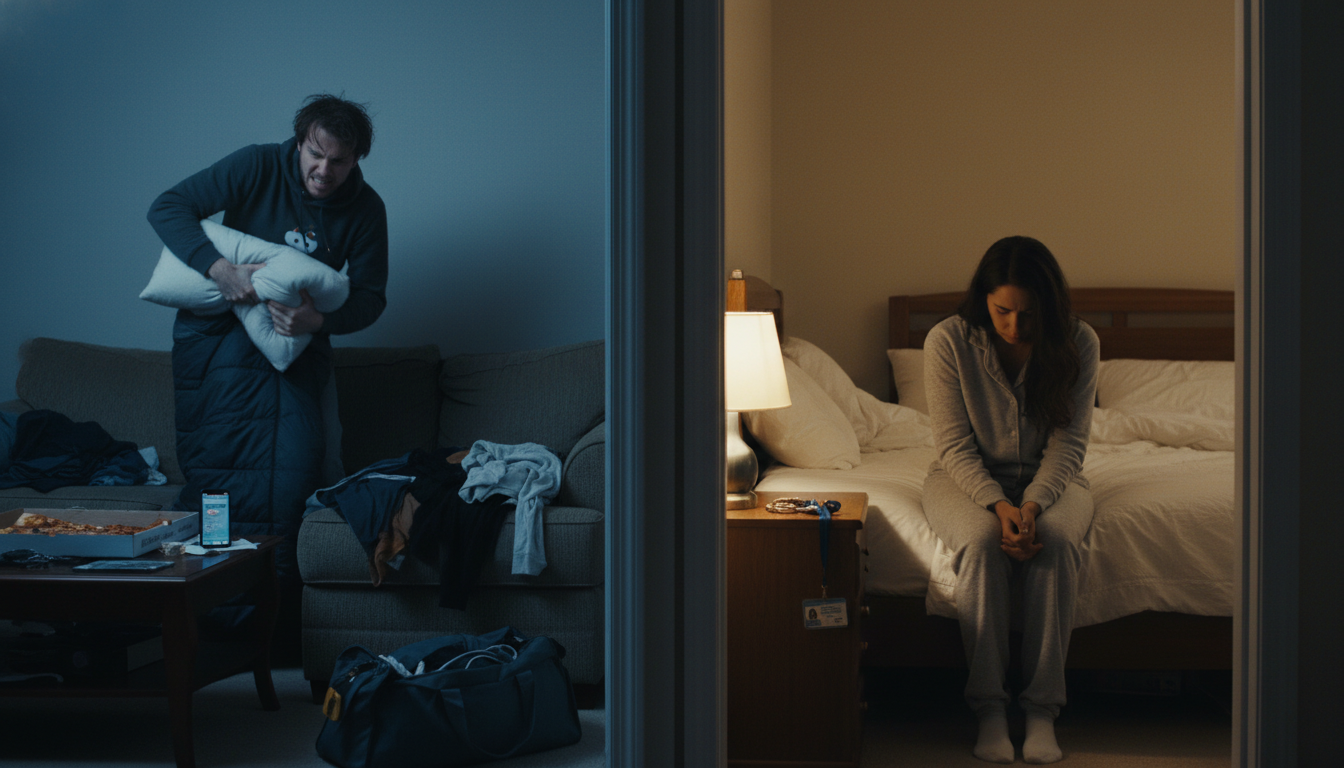 Man Starts Sleeping On The Couch Because His Girlfriend Only Showers Twice A Week After Commuting By Bus