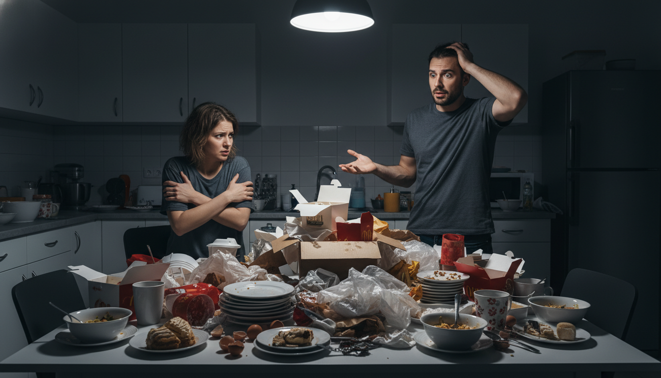 Wife Claims Eating Like A Wolf Is Normal And Gets Offended When Husband Suggests A Doctor Visit