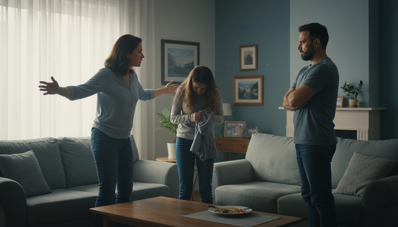 Tension Between Husband And Wife Over Respecting Daughter's Privacy In A Sensitive Situation Tension Between Husband And Wife Over Respecting Daughter's Privacy In A Sensitive Situation