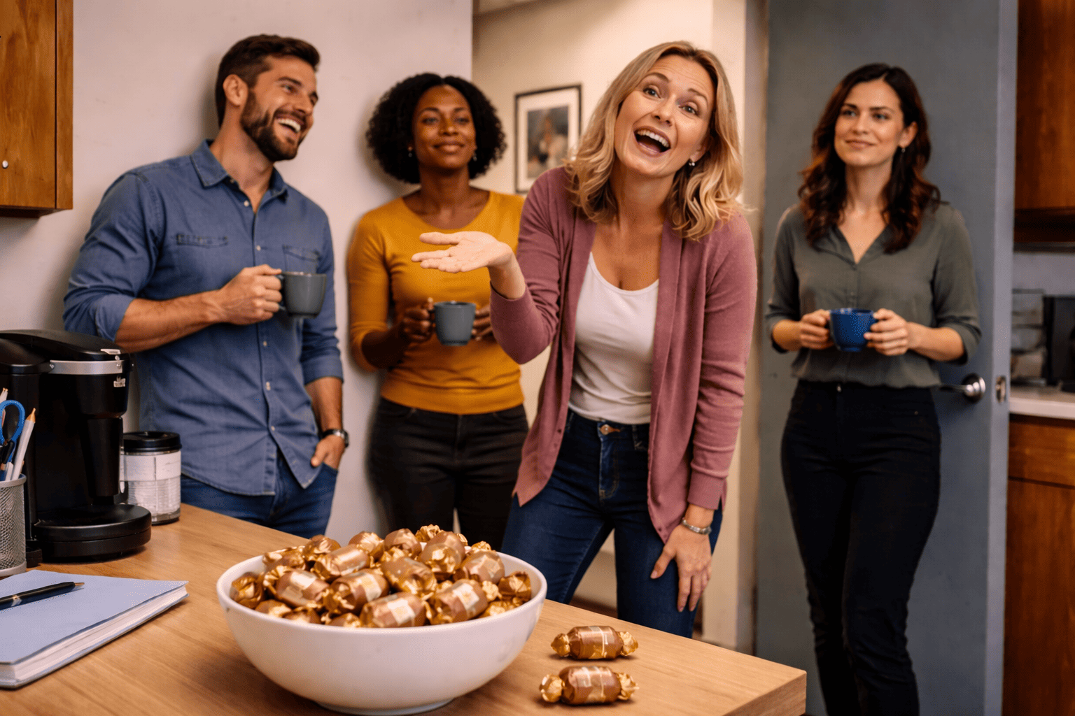 Woman Offers Candy, But Office Drama Over “Naughty” Snacking Pushes Her To The Edge