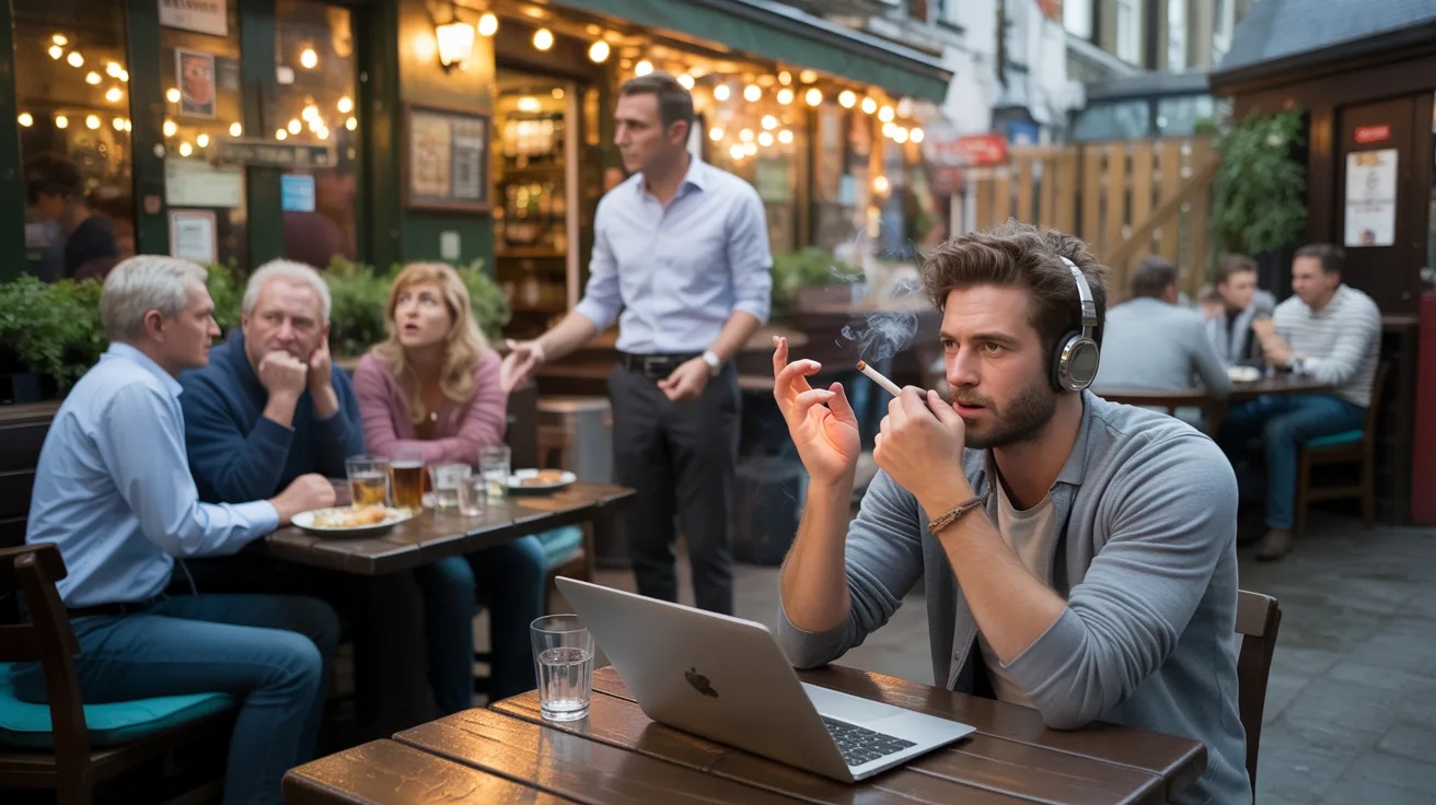 This Man Was Smoking in a Designated Area, Then a Pregnant Couple Asked Him to Stop
