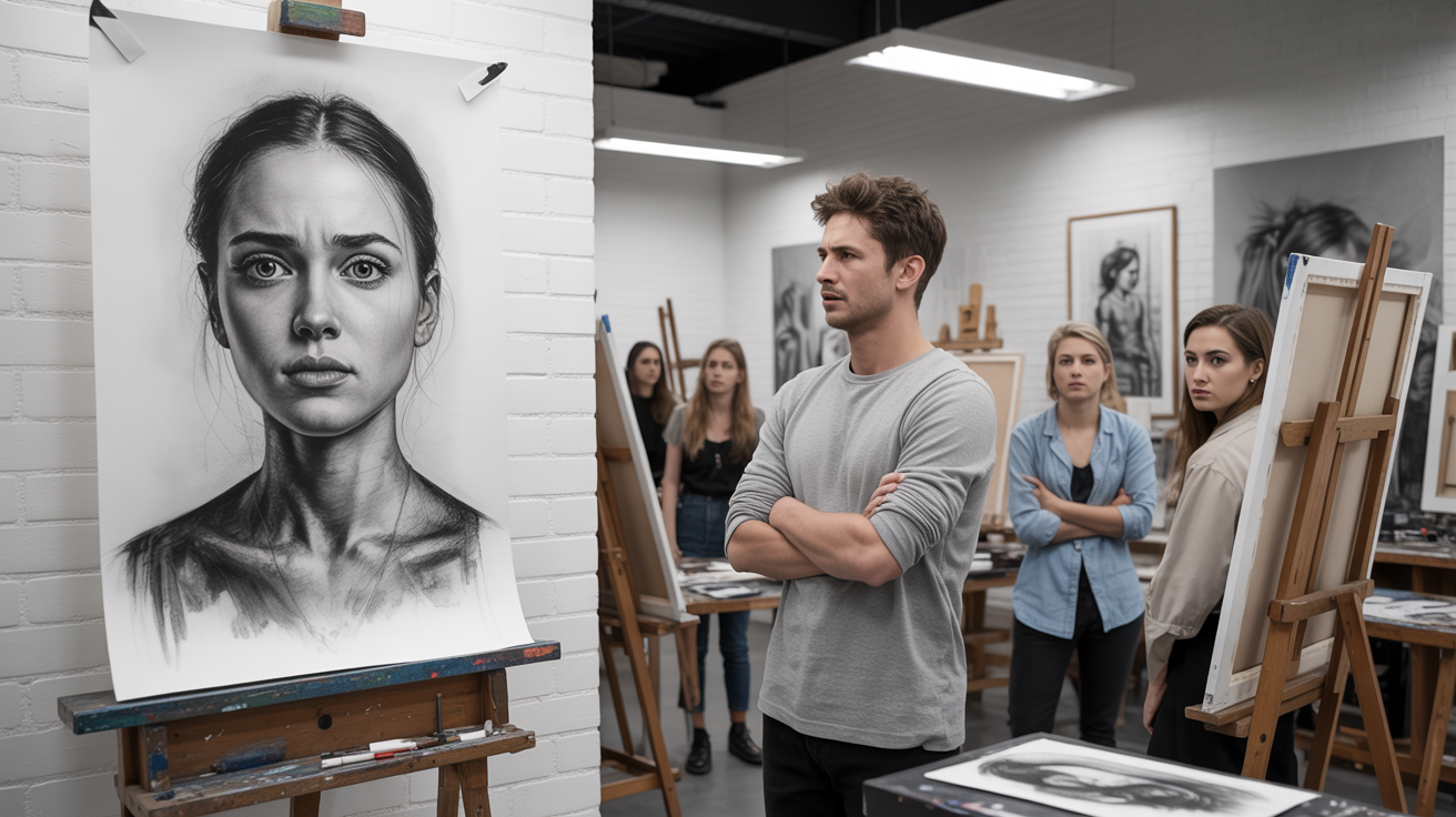 Art Student Boyfriend Upset That Friends Sketched His Partner In A N___ Figure Class