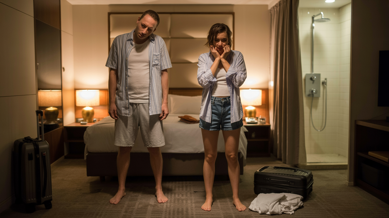 Husband Guides Drunk Wife Back To Hotel Only For Her To Blame Him After 'Flood' Disaster