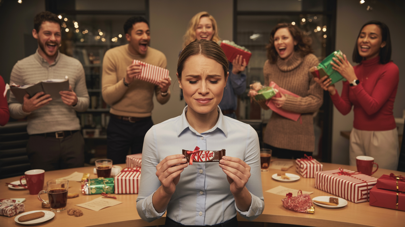 New Employee Joins 'Secret Santa' Gift Exchange, Receives A Low-Cost Effortless Disappointment.