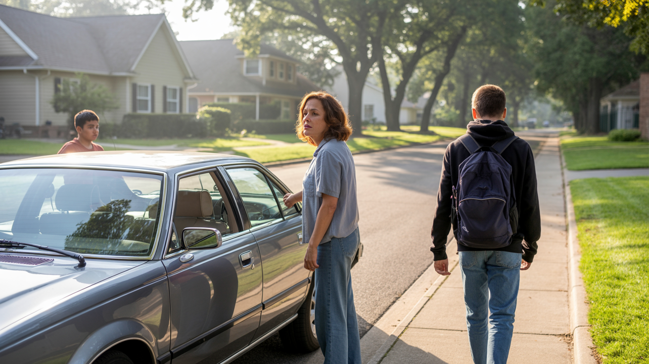 Neighbor Mom Stops Driving Friends Son To School After One Refused Favor