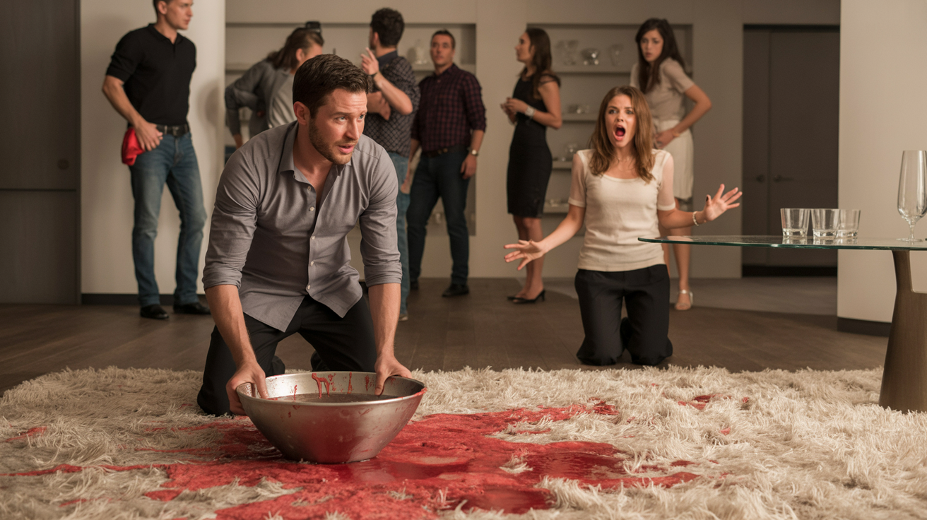 Man Dumps Entire Punch Bowl On White Carpet After Shocking Party Betrayal