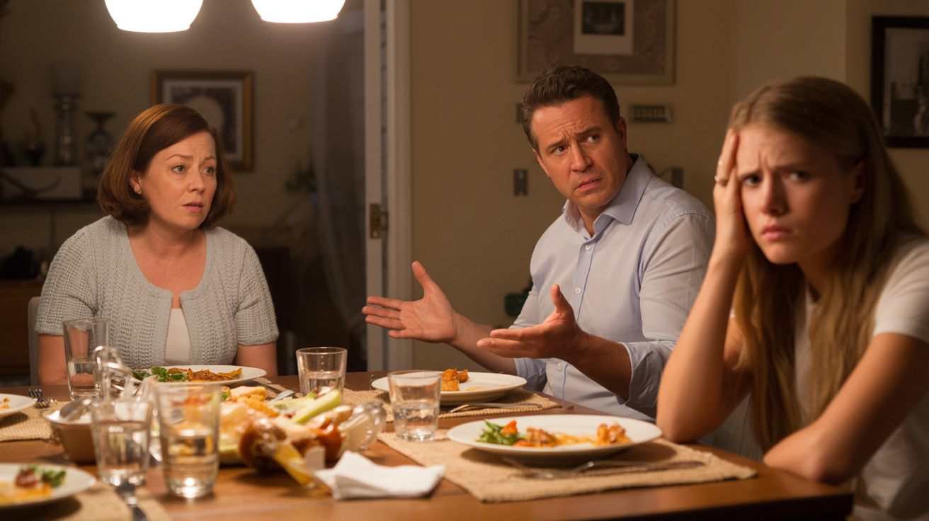 Husband Orders Adult Daughter To Her Room But Wife Refuses To Back Him Up